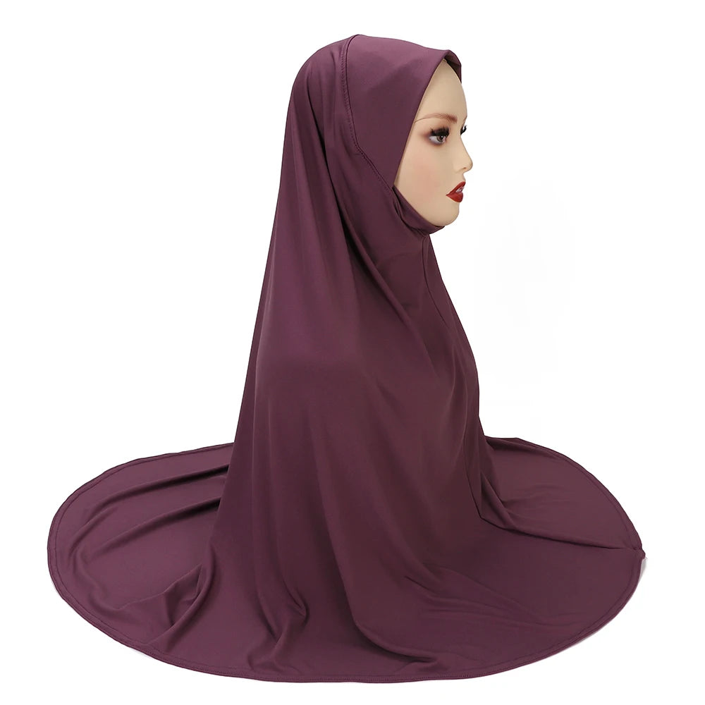 Women's XL Instant Hijab Scarf – Oversized Woven Polyester, 18 Colors