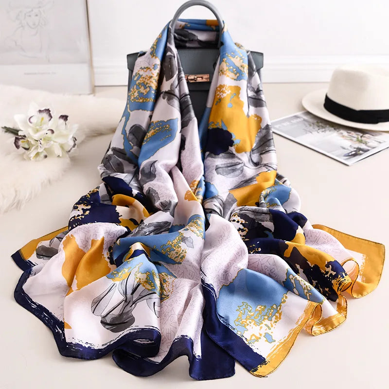 Printed Polyester Hijab Scarf & Shawl - 180x90cm Women's Wrap