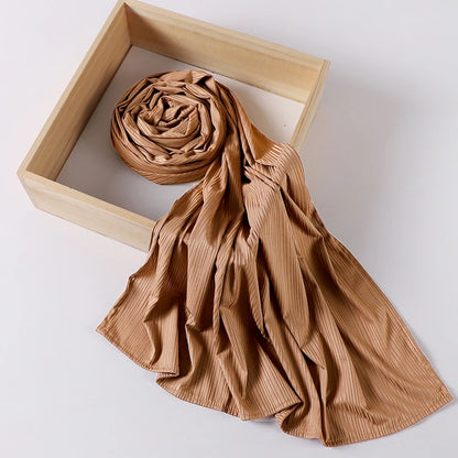 Ribbed Jersey Hijab - Soft Plain Scarf 70x175cm