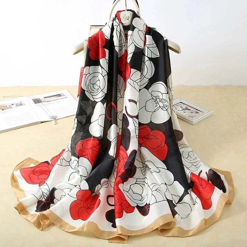 Printed Polyester Hijab Scarf & Shawl - 180x90cm Women's Wrap