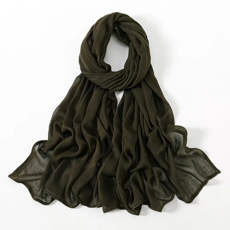 Soft Cotton Hijab for Women | Elegant Muslim Headscarf | 44 Colors | 190×85cm