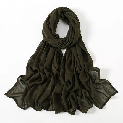 Soft Cotton Hijab for Women | Elegant Muslim Headscarf | 44 Colors | 190×85cm