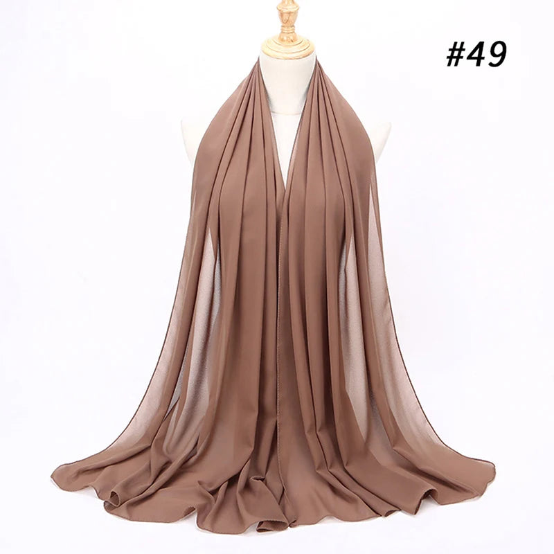 Bubble Chiffon Hijab Scarf for Women | Solid Color Veil & Wrap | 61 Colors