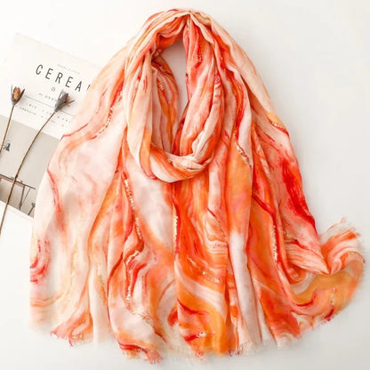 Printed Tassel Hijab Scarf & Shawl for Women | 88×180cm Bohemian Wrap | 60 Designs
