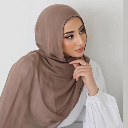 Women's Plain Modal Hijab Scarf – Lightweight Everyday Headscarf