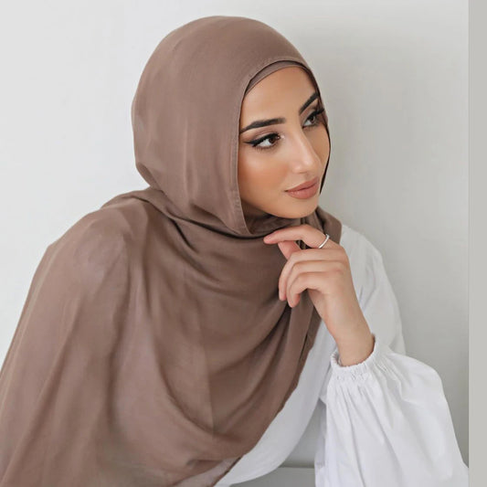Women's Plain Modal Hijab Scarf – Lightweight Everyday Headscarf