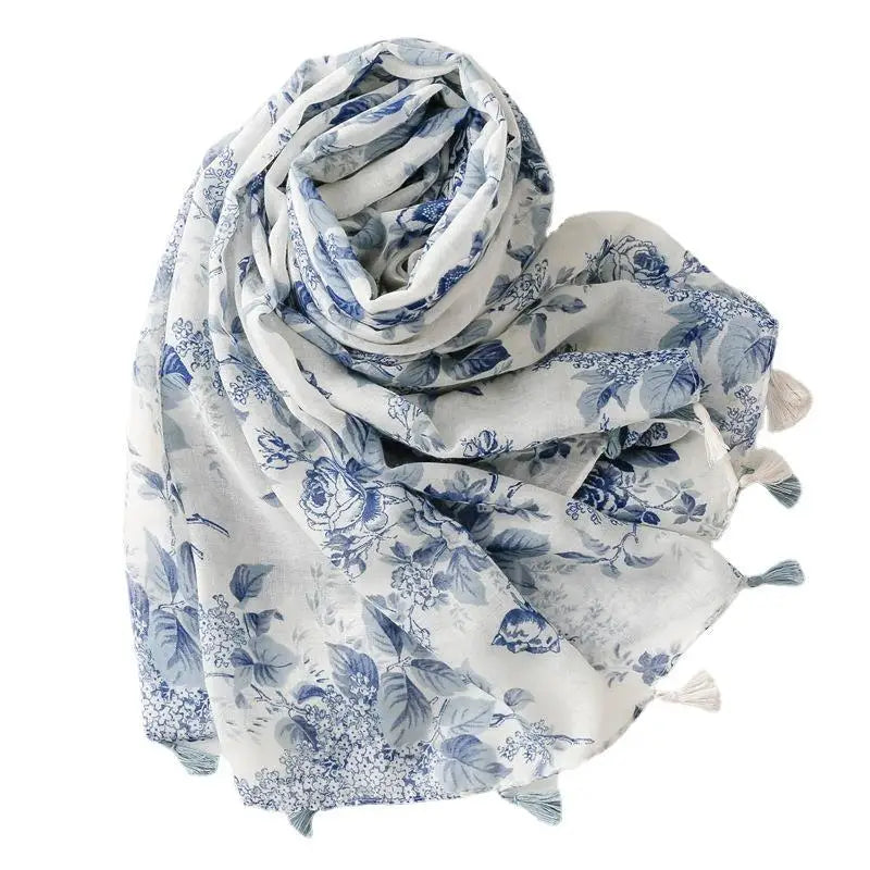 Printed Cotton Hijab Scarf & Shawl for Women | Lightweight Beach Wrap | 5 Designs