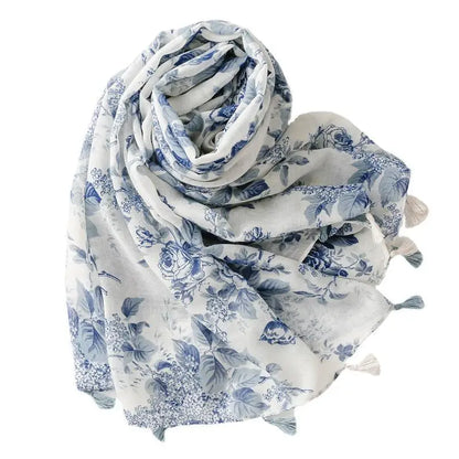Printed Cotton Hijab Scarf & Shawl for Women | Lightweight Beach Wrap | 5 Designs
