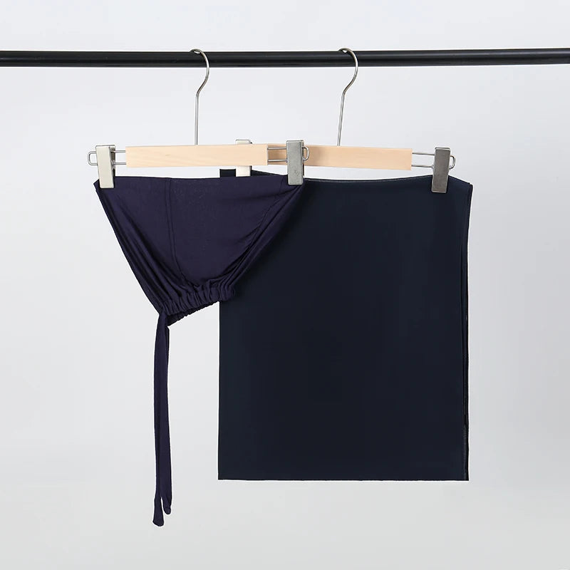 2-Piece Chiffon Hijab & Matching Undercap Set – Plain Shawl with Inner Cap for Women | 42 Colors