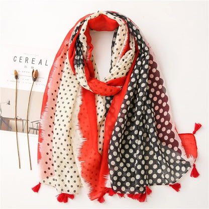 Large Printed Tassel Scarf & Shawl – Cotton Blend Hijab, Beach Wrap & Stole for Women (43 Colors)