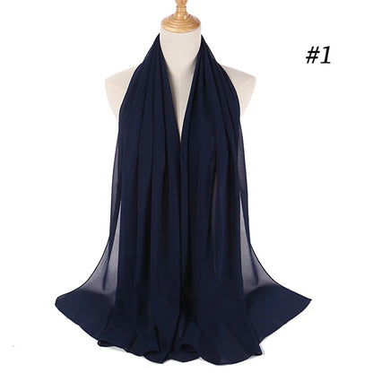 Bubble Chiffon Hijab Scarf for Women | Solid Color Veil & Wrap | 61 Colors