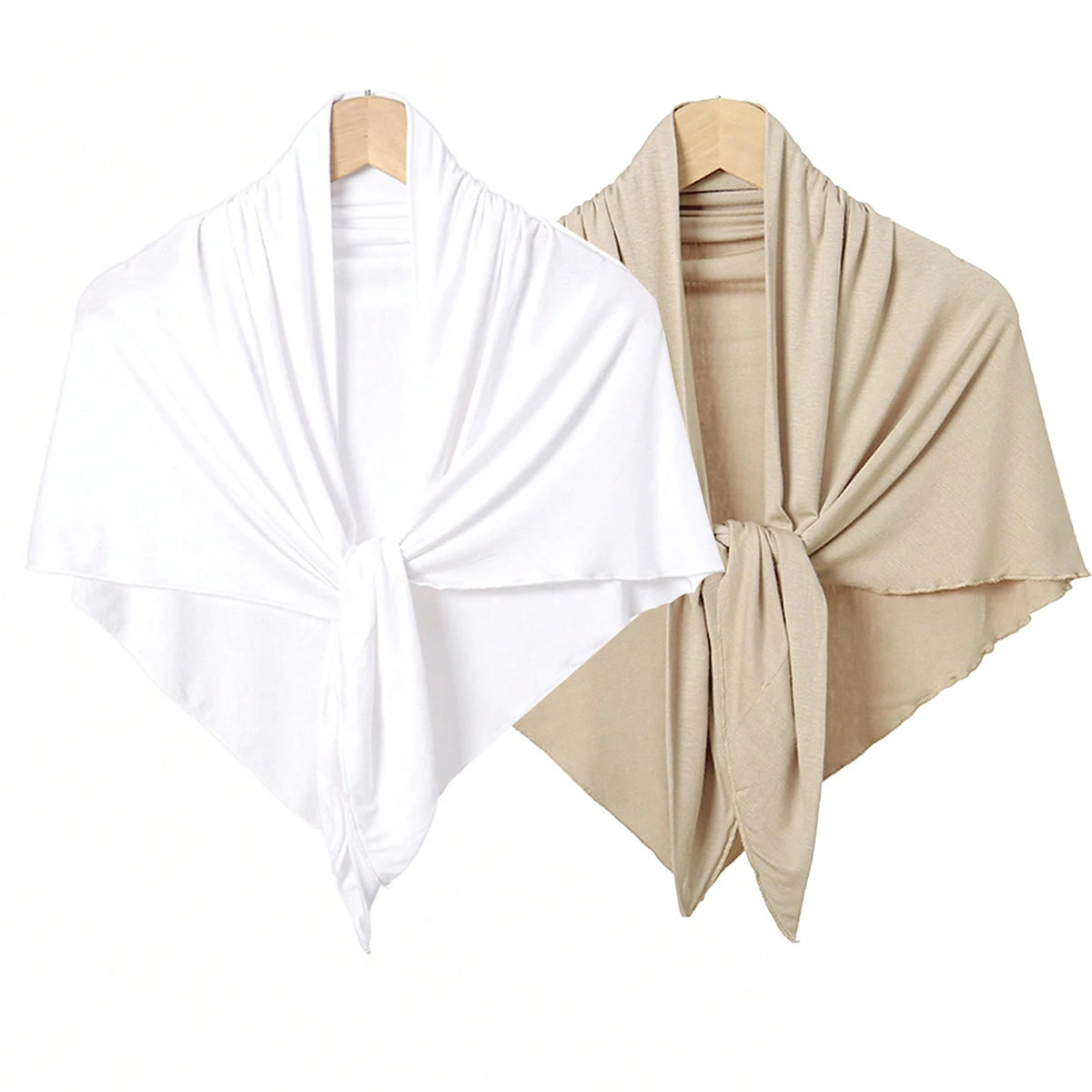 Jersey Triangle Hijab Scarf – Soft Solid Color Shawl & Head Wrap (Single & 2-Piece Sets)