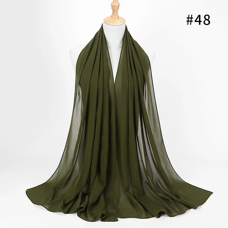 Bubble Chiffon Hijab Scarf for Women | Solid Color Veil & Wrap | 61 Colors