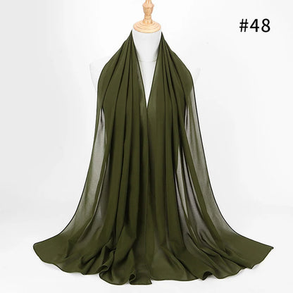 Bubble Chiffon Hijab Scarf for Women | Solid Color Veil & Wrap | 61 Colors