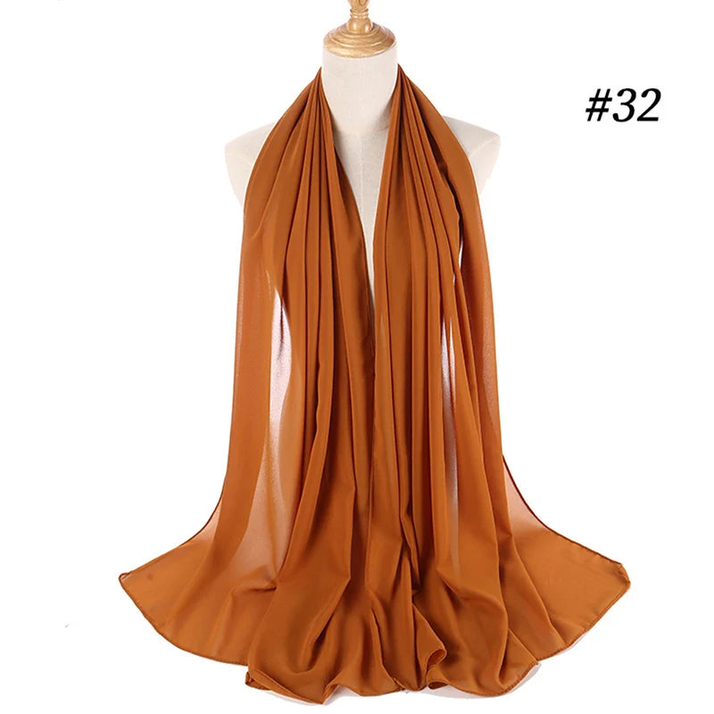 Bubble Chiffon Hijab Scarf for Women | Solid Color Veil & Wrap | 61 Colors