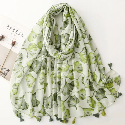 Printed Tassel Hijab Scarf & Shawl for Women | 88×180cm Bohemian Wrap | 60 Designs