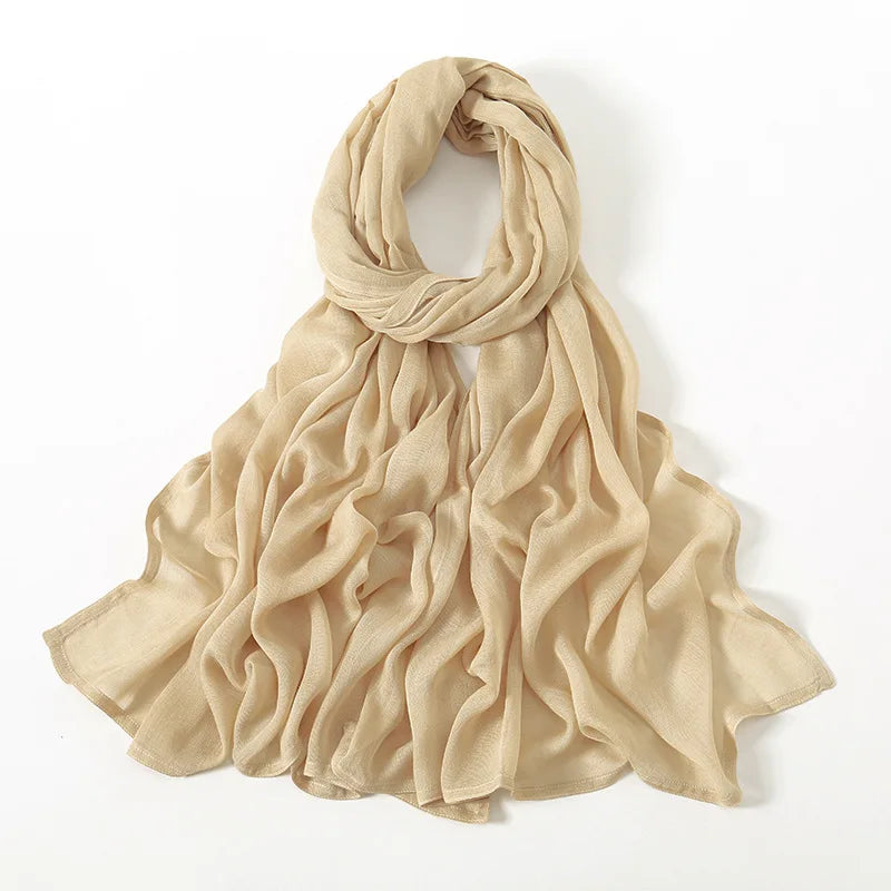 Soft Cotton Hijab for Women | Elegant Muslim Headscarf | 44 Colors | 190×85cm