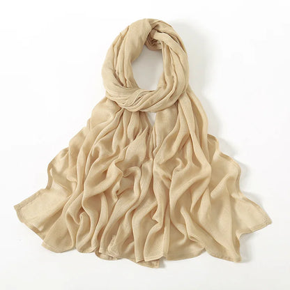 Soft Cotton Hijab for Women | Elegant Muslim Headscarf | 44 Colors | 190×85cm