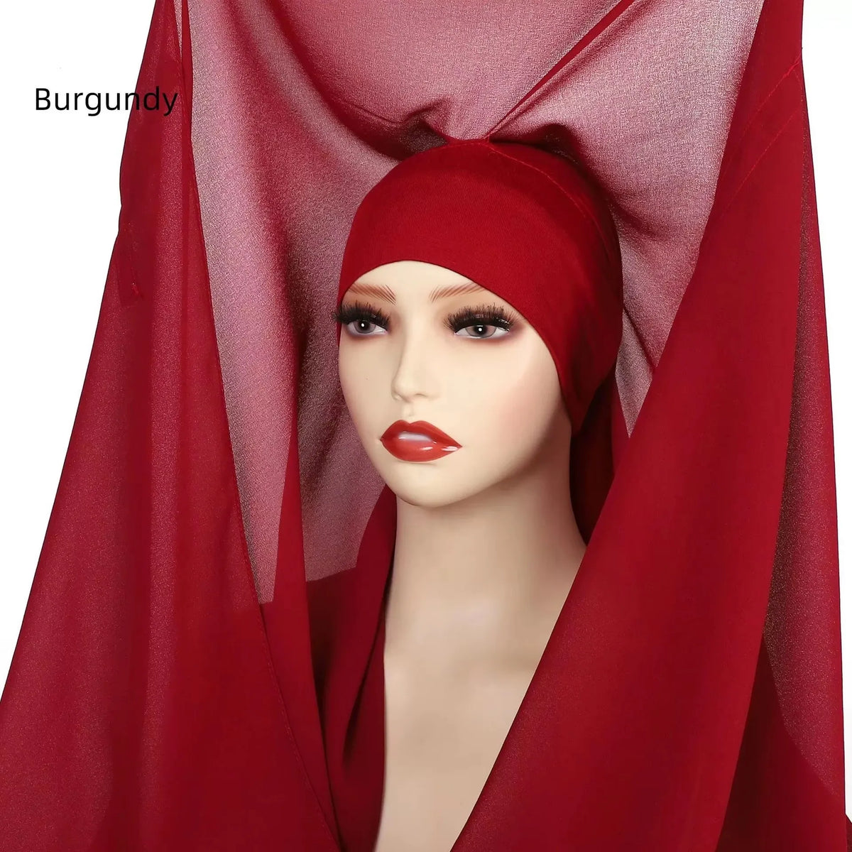Instant Hijab with Magnetic Buckle – Solid-Color Scarf
