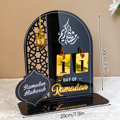 Ramadan Countdown Calendar – Acrylic Eid Mubarak Ornament with Interchangeable Numbers | 11 Designs