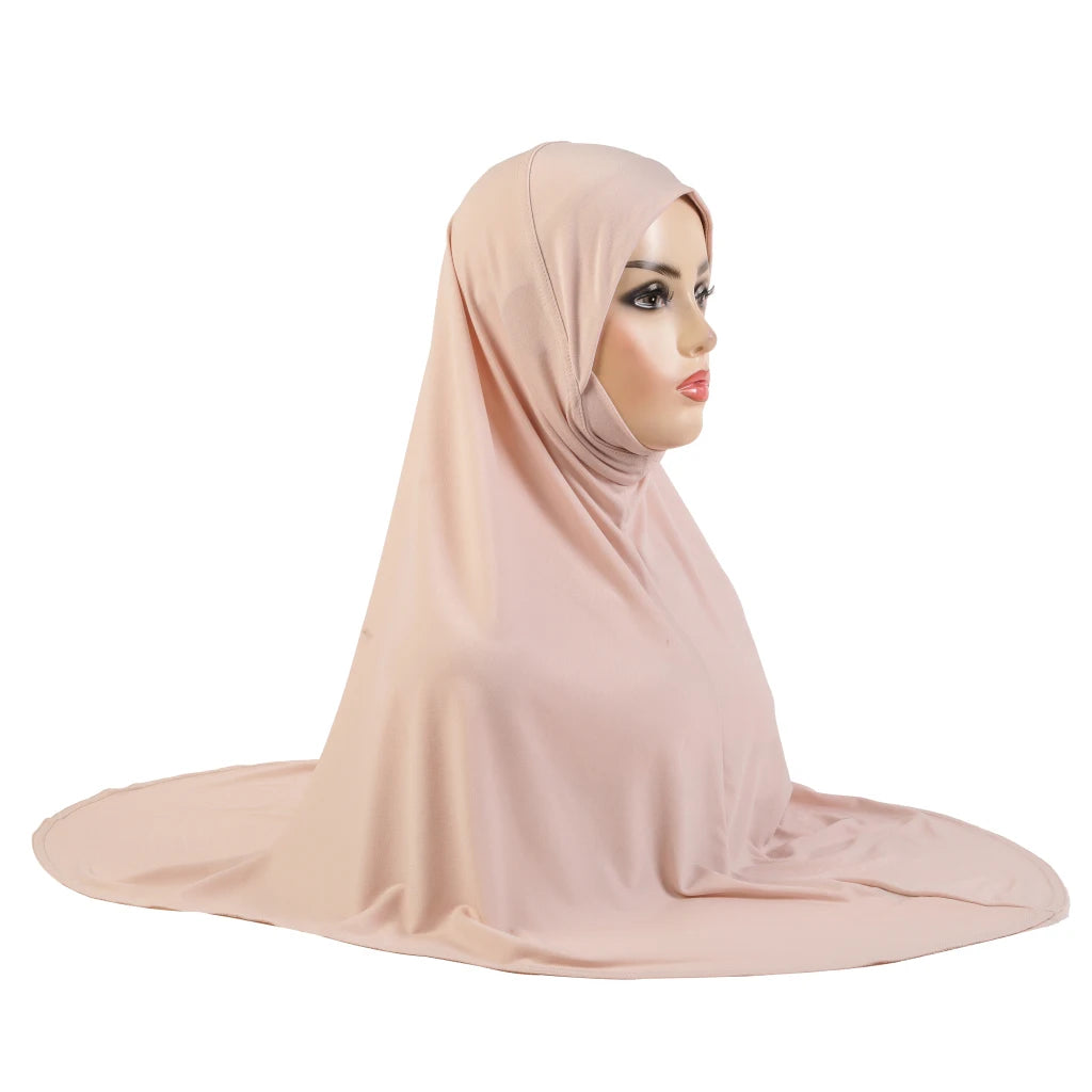 Women's Amira Pull-On Hijab with Chin Part – XL Jersey Inner Scarf