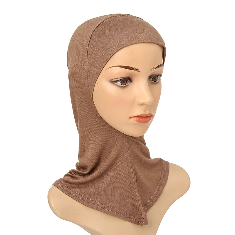 Women's Full-Cover Ninja Underscarf Bonnet – High-Stretch Cotton Jersey, 28 Colors