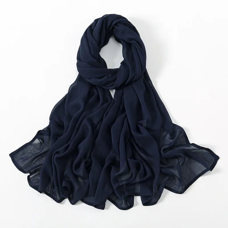 Soft Cotton Hijab for Women | Elegant Muslim Headscarf | 44 Colors | 190×85cm