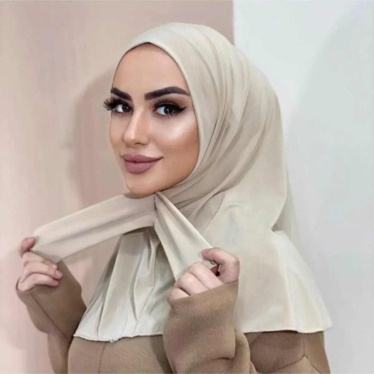 Instant Jersey Hijab Undercap – Full Cover Snap Fastener Head Wrap (16 Colors)