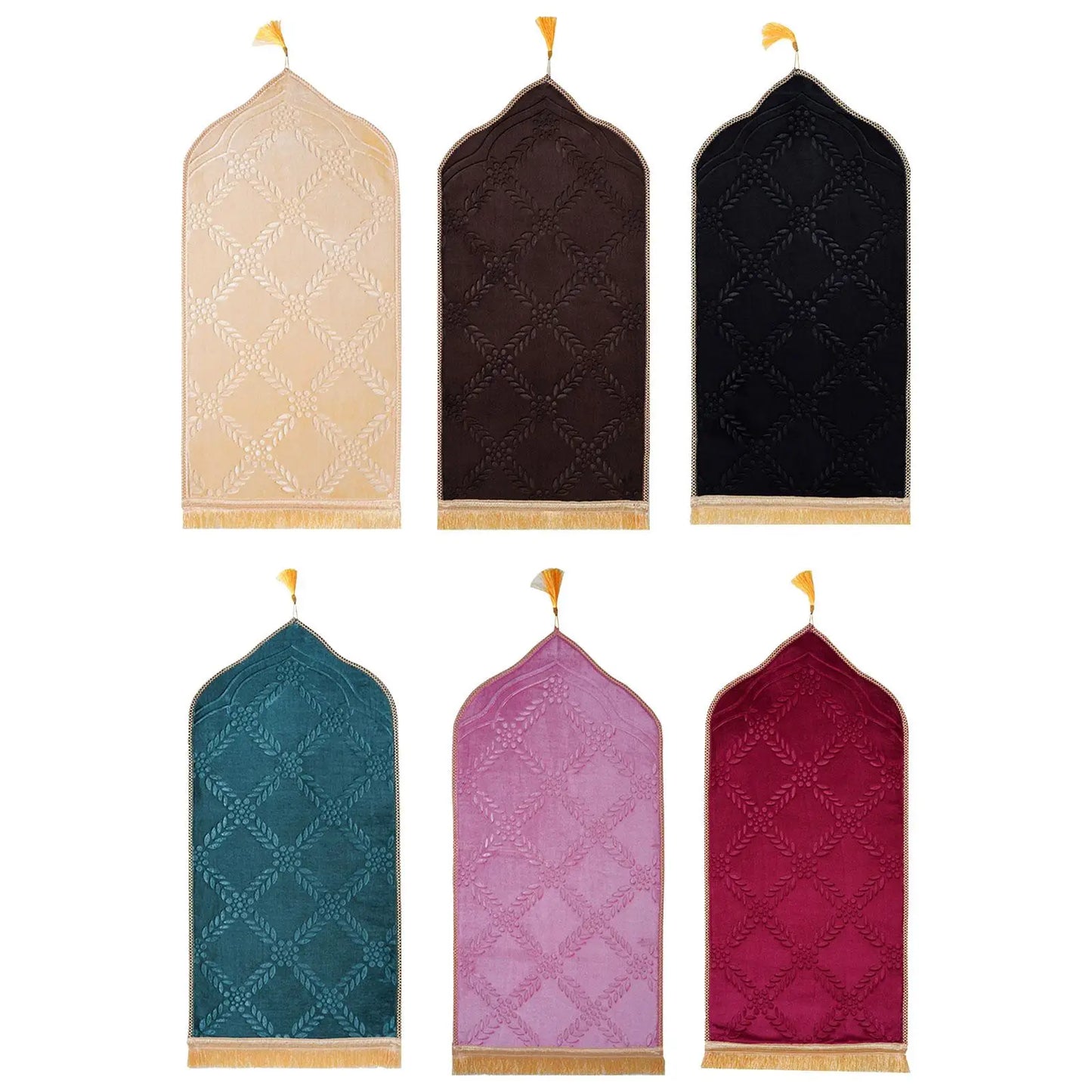 Thick Elegant Turkish Prayer Rug – Soft Chiffon Muslim Prayer Mat | Eid & Ramadan Gift | 6 Colors