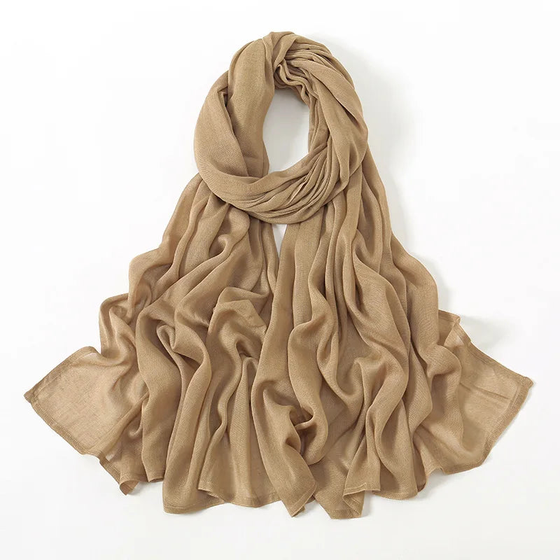 Soft Cotton Hijab for Women | Elegant Muslim Headscarf | 44 Colors | 190×85cm