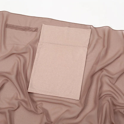 Magnetic Chiffon Hijab with Built-In Magnets & Undercap – Solid Color Easy Wear (18 Colors)