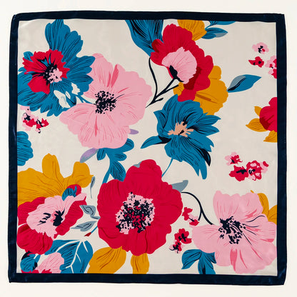 Printed Satin-Feel Square Scarf – Silk-Look Hijab, Turban & Head Wrap for Women | Multiple Sizes & Prints