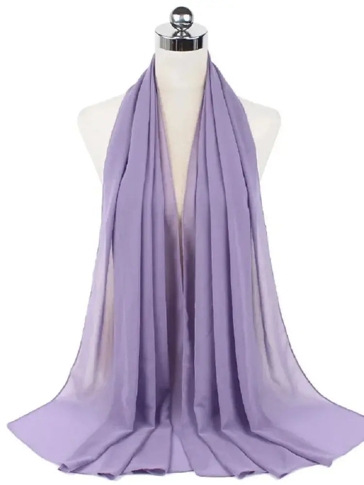 Solid Chiffon Hijab Scarf & Shawl for Women | Ready-to-Wear Muslim Headscarf | 65 Colors