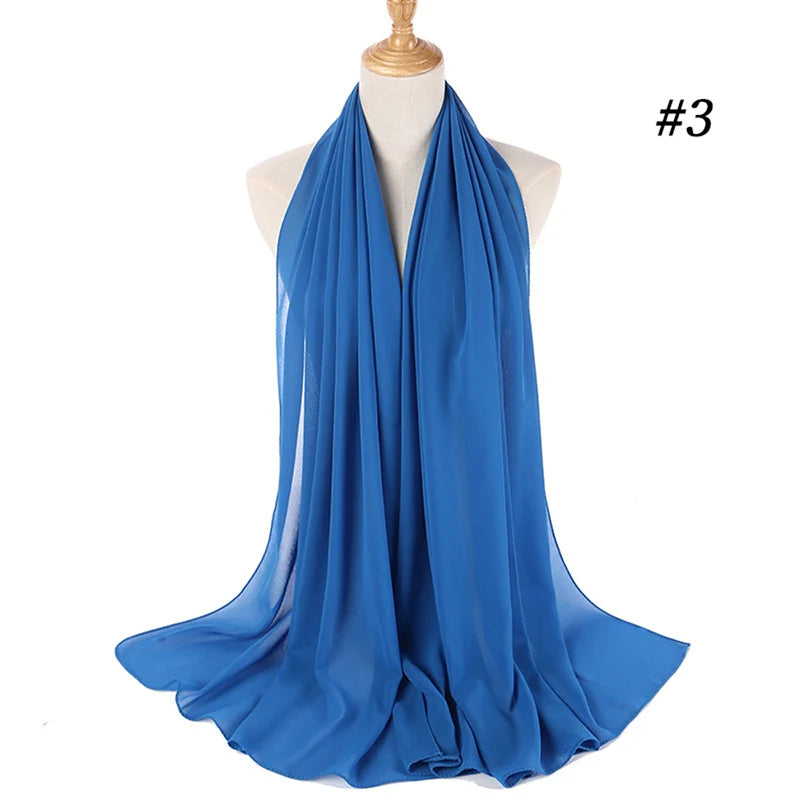 Bubble Chiffon Hijab Scarf for Women | Solid Color Veil & Wrap | 61 Colors