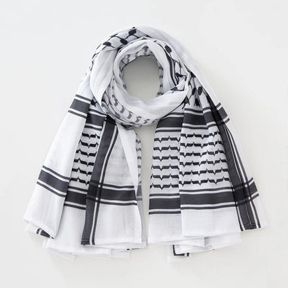 Unisex Arab Keffiyeh Square Scarf – Tactical Desert Headwrap & Neck Scarf
