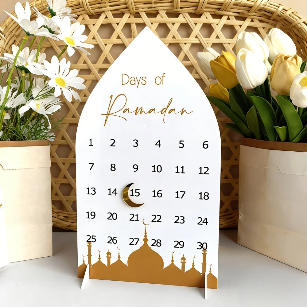 Ramadan Countdown Calendar - 30-Day Acrylic Eid Table Decoration