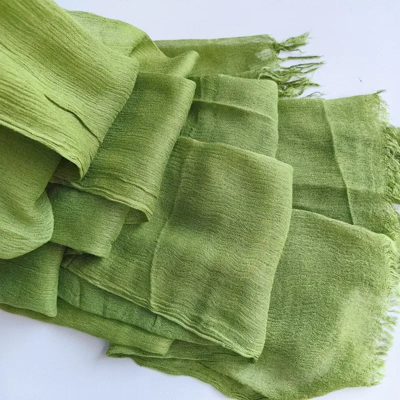 Soft Cotton-Viscose Tassel Hijab – 200x90cm Plain Headscarf (60 Colors)