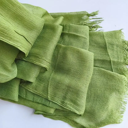 Soft Cotton-Viscose Tassel Hijab – 200x90cm Plain Headscarf (60 Colors)