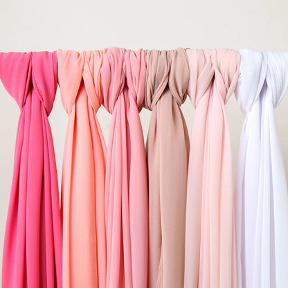 Bubble Chiffon Hijab Scarf for Women | Solid Color Veil & Wrap | 61 Colors
