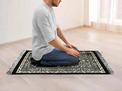 Soft Islamic Prayer Mat – Geometric Pattern Prayer Rug | Machine Washable | Eid Gift