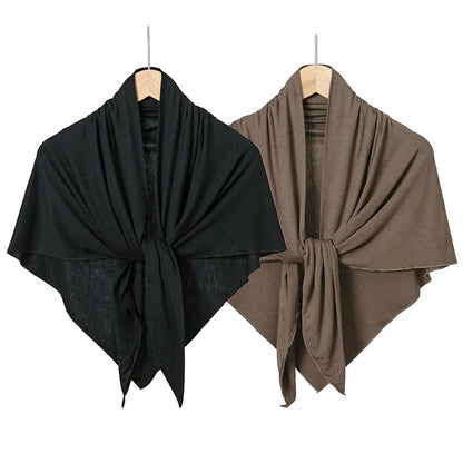 Jersey Triangle Hijab Scarf – Soft Solid Color Shawl & Head Wrap (Single & 2-Piece Sets)