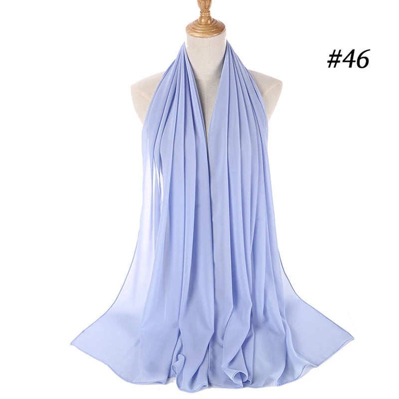 Bubble Chiffon Hijab Scarf for Women | Solid Color Veil & Wrap | 61 Colors