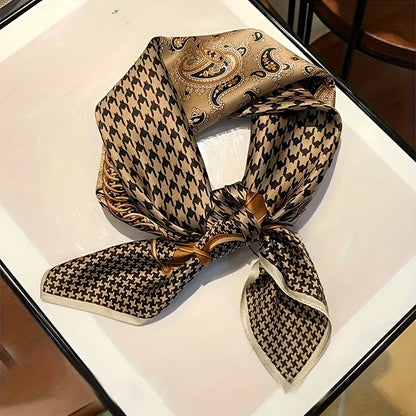Paisley Print Square Silk-Feel Scarf – Lightweight Neck & Head Wrap for Women (32 Colors)