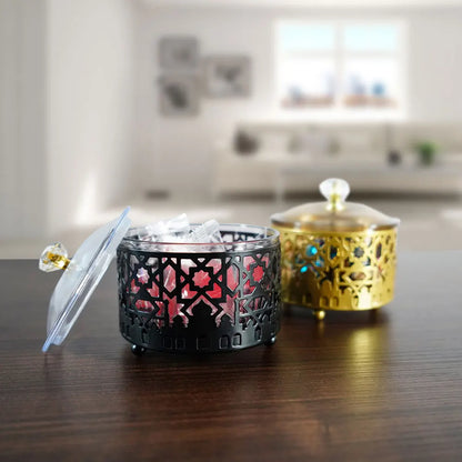 Ramadan & Eid Metal Candy Serving Tray with Decorative Lid