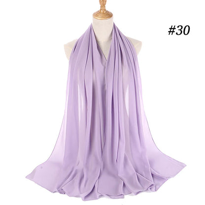 Bubble Chiffon Hijab Scarf for Women | Solid Color Veil & Wrap | 61 Colors