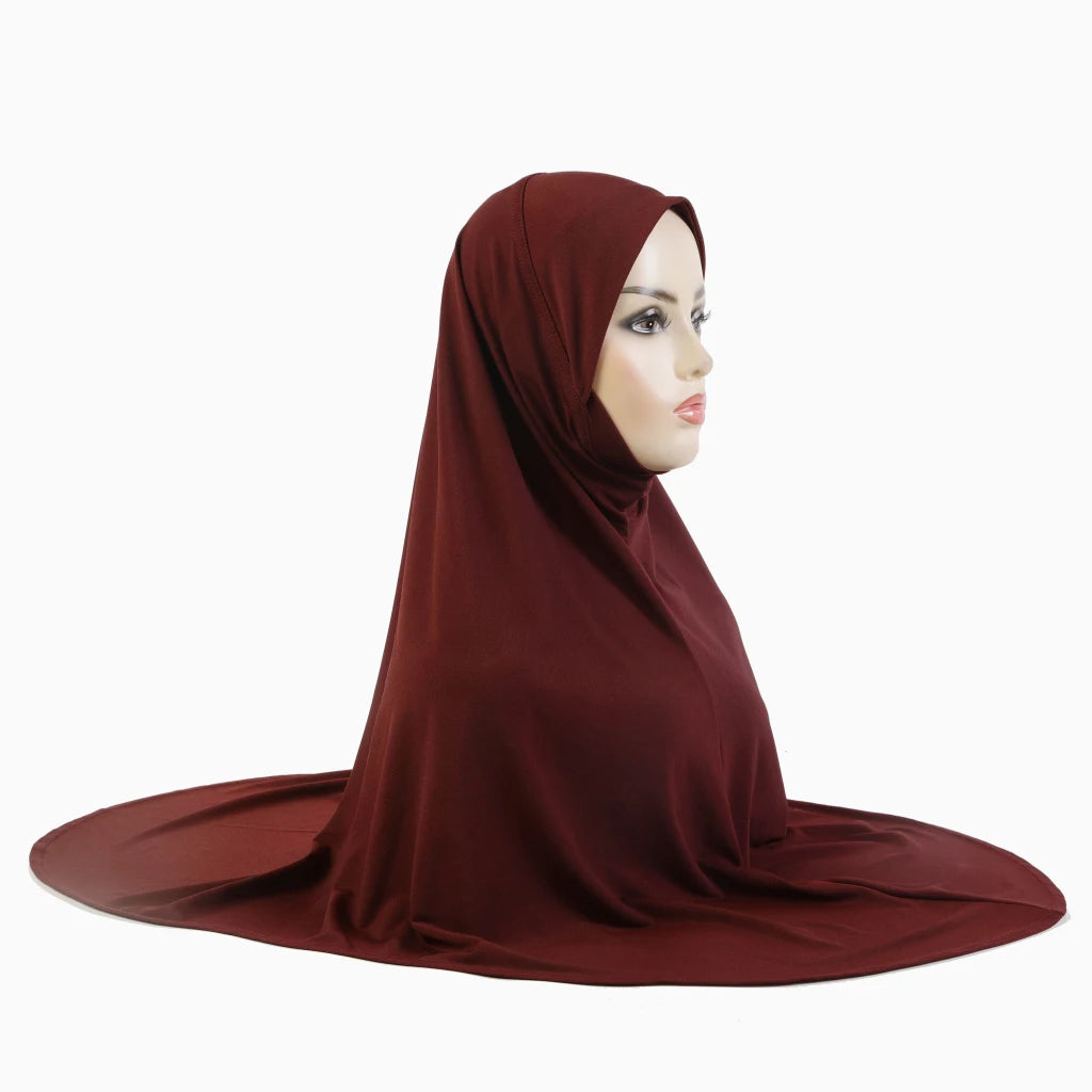 Women's Amira Pull-On Hijab with Chin Part – XL Jersey Inner Scarf