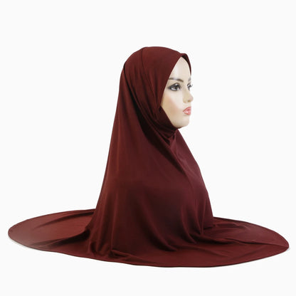 Women's Amira Pull-On Hijab with Chin Part – XL Jersey Inner Scarf