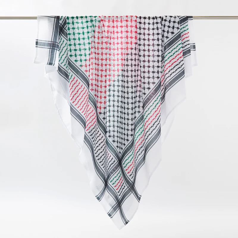 Unisex Arab Keffiyeh Square Scarf – Tactical Desert Headwrap & Neck Scarf