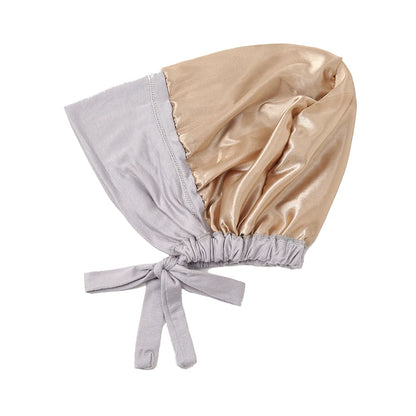 Satin Hijab Undercap with Tie | Double Layer Inner Cap Bonnet for Women | 15 Colors