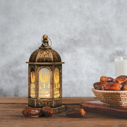 LED Ramadan Lantern Decoration – Steel Cylinder Night Light for Eid & Islamic Home Decor | 5 Colors